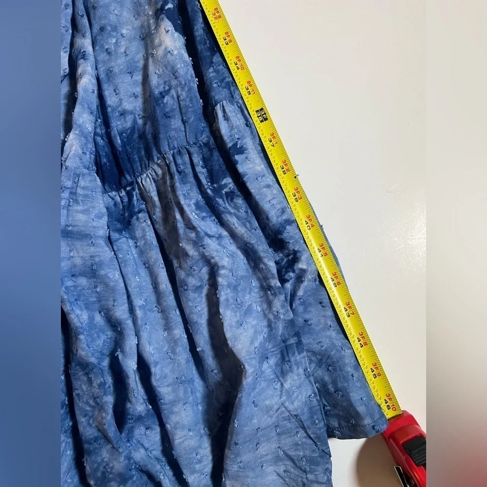 NWT BB Dakota blue tie-dye ruffle tiered maxi dress sz S fairy boho hippie - Picture 10 of 12